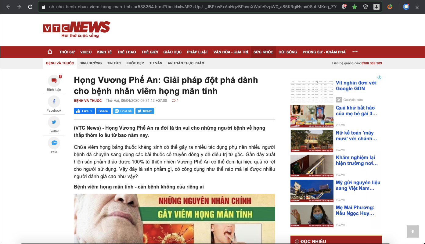 (VTC News) Họng Vương Phế An: Giải pháp đột phá dành cho bệnh nhân viêm họng mãn tính
